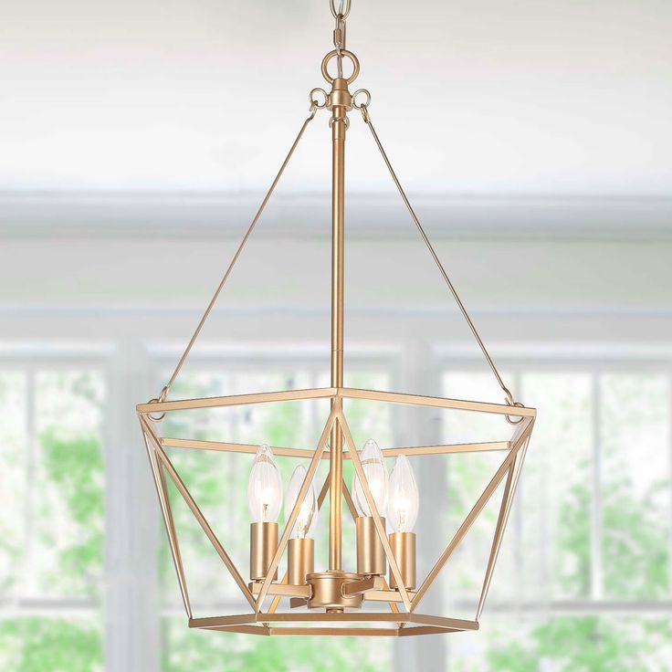 Cage Chandelier, Gold Dining  Room, Modern Gold Dining Room (View 11 of 15)