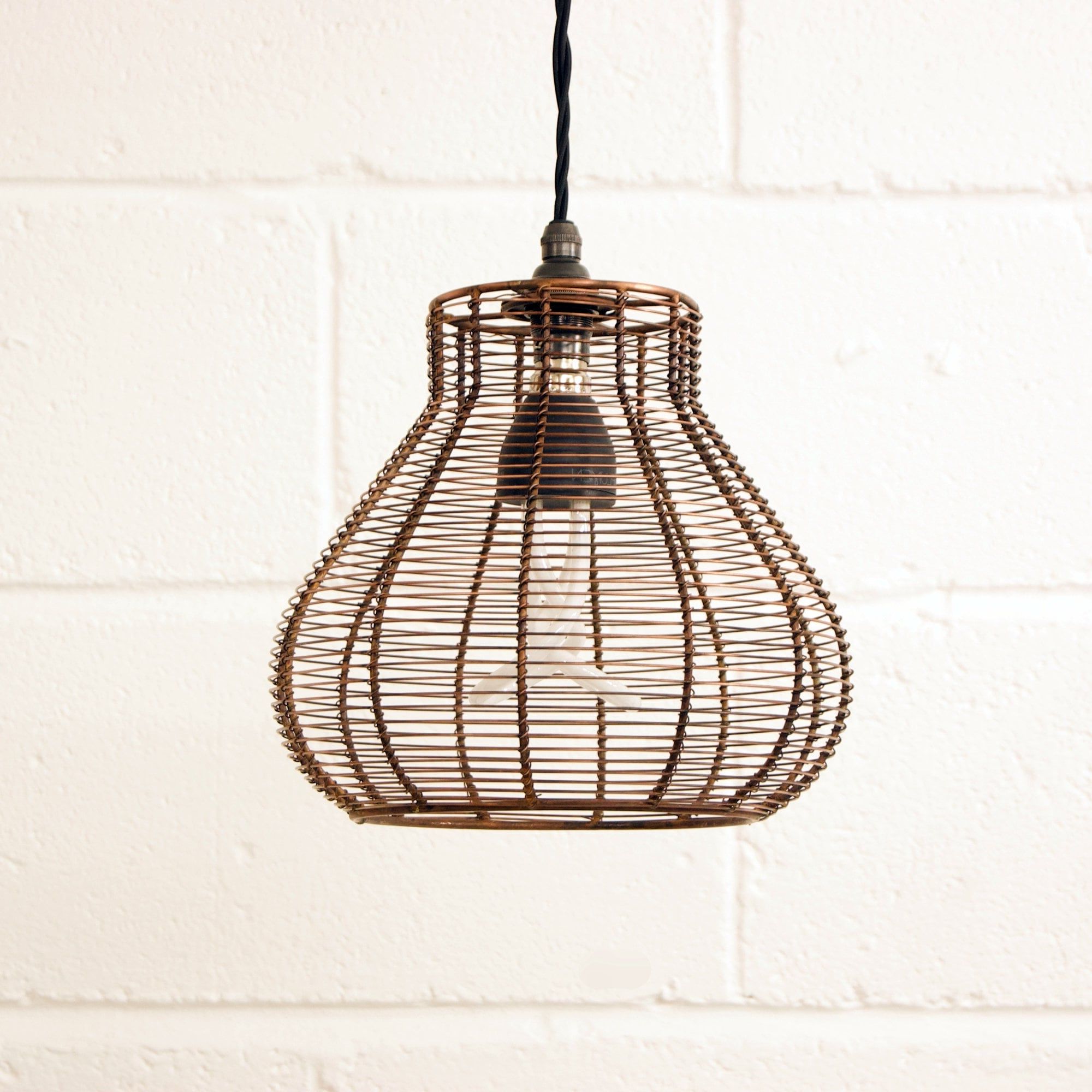 Cage Metal Shade Lantern Chandeliers Intended For 2020 Metal Cage Light – Etsy (View 2 of 15)