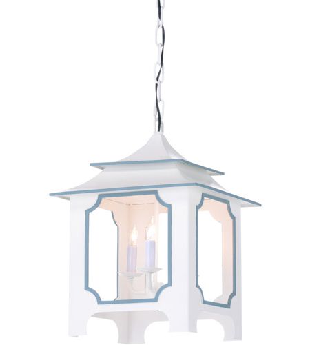Chelsea House 69795 Claire Bell 3 Light 14 Inch Gray/blue Lantern Pendant  Ceiling Light, Small Pertaining To Well Known Blue Lantern Chandeliers (View 5 of 15)