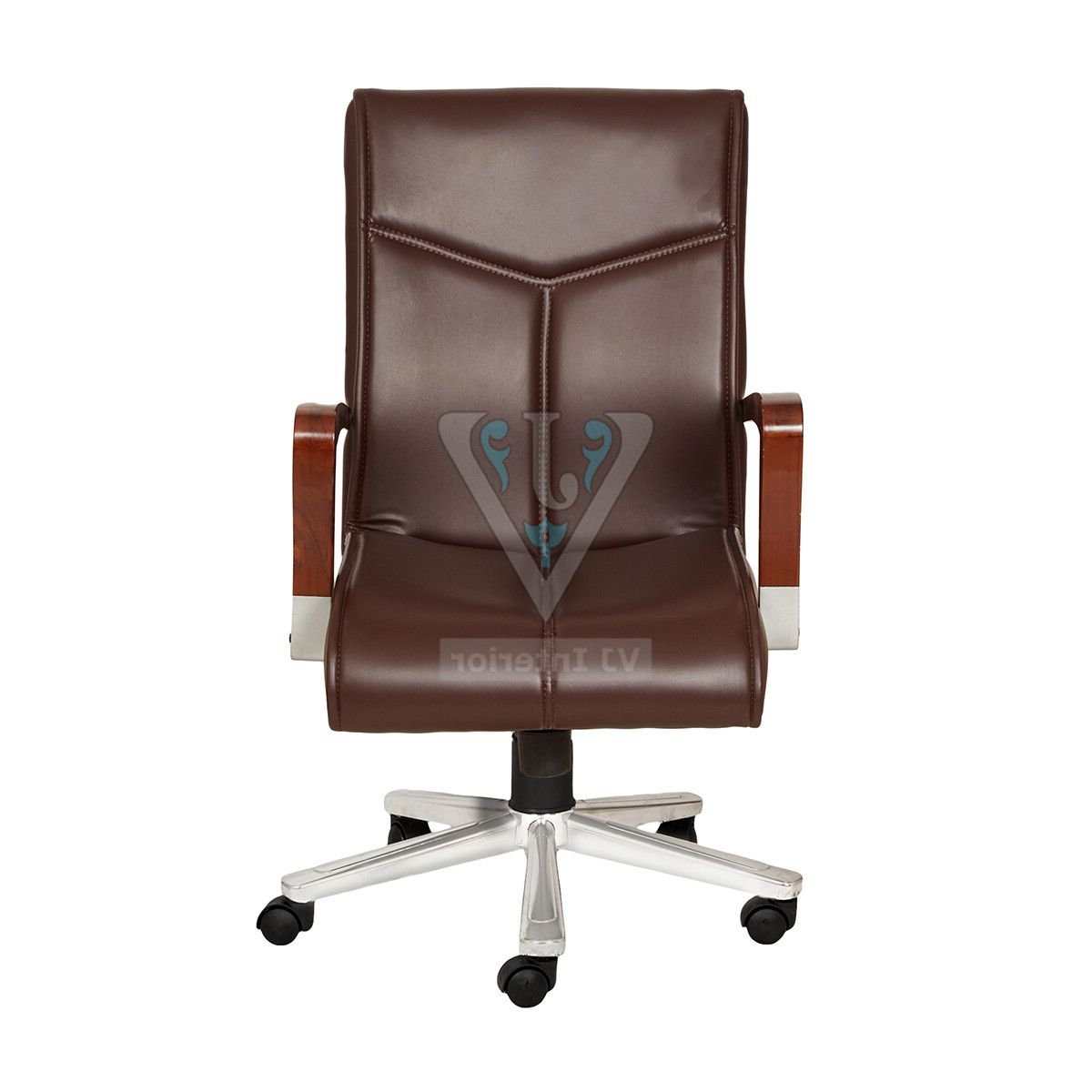 Classic Leather Executive Office Chair With Wooden Arm In Most Popular Classic Executive Office Chairs (View 6 of 15)