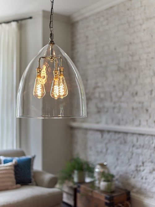 Clear Glass Pendant Ceiling Light – Xxl 3 Way Centre – Ledbury (industrial  Modern Designer Contemporary Retro Style) For Well Known Clear Glass Lantern Chandeliers (View 6 of 15)