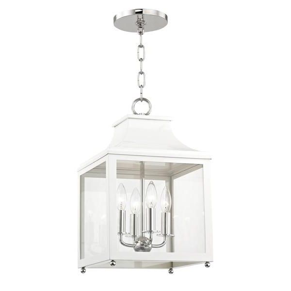 Current Leigh 4 Light White Polished Nickel Small Lantern Pendant Throughout Polished Nickel Lantern Chandeliers (View 14 of 15)