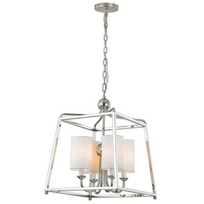 Decor Living Wagner 4 Light Polished Nickel Pendant 7502p 032 – The Home  Depot (View 6 of 15)