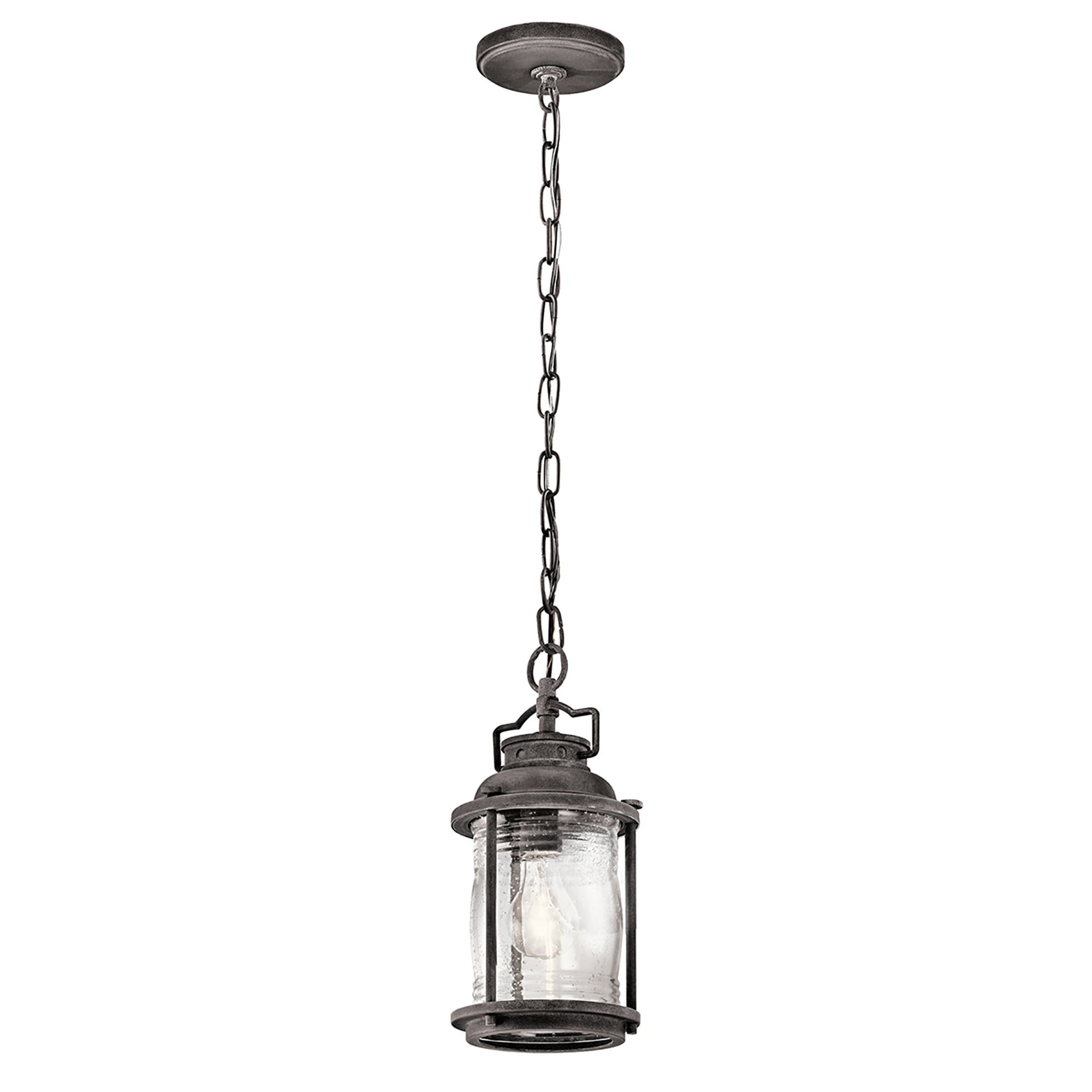 Elstead Lighting Kl/ashlandbay8/s Ashland Bay Single Light Ceiling Chain  Lantern In Weathered Zinc Finish With Clear Glass N11117 – Outdoor Lighting  From Castlegate Lights Uk With Most Recent Weathered Zinc Lantern Chandeliers (View 10 of 15)