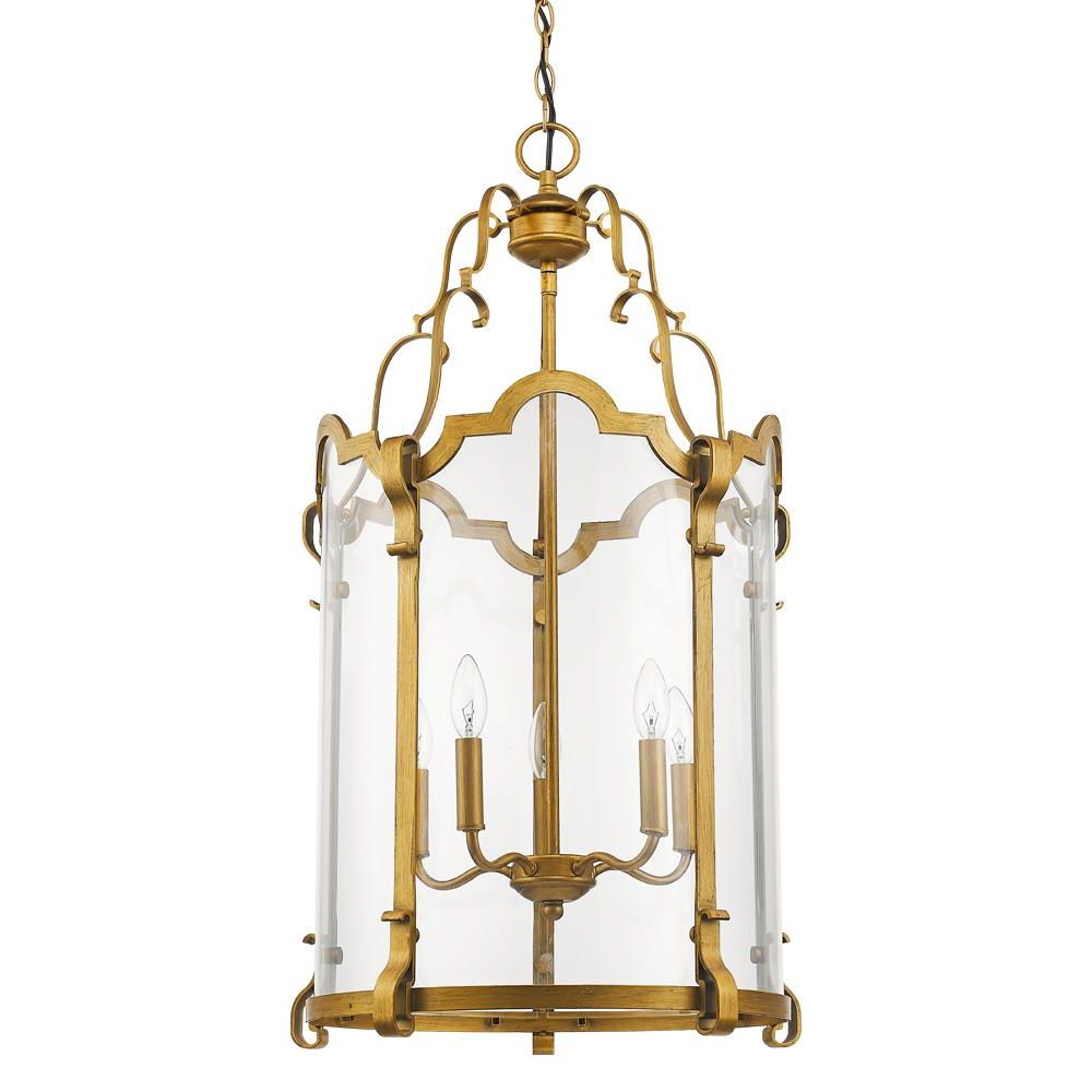 Famous Antique Gold Lantern Chandeliers Throughout Acclaim Lighting Elizabeth 5 Light Antique Gold Mid Century Lantern Pendant  Light In The Pendant Lighting Department At Lowes (View 10 of 15)