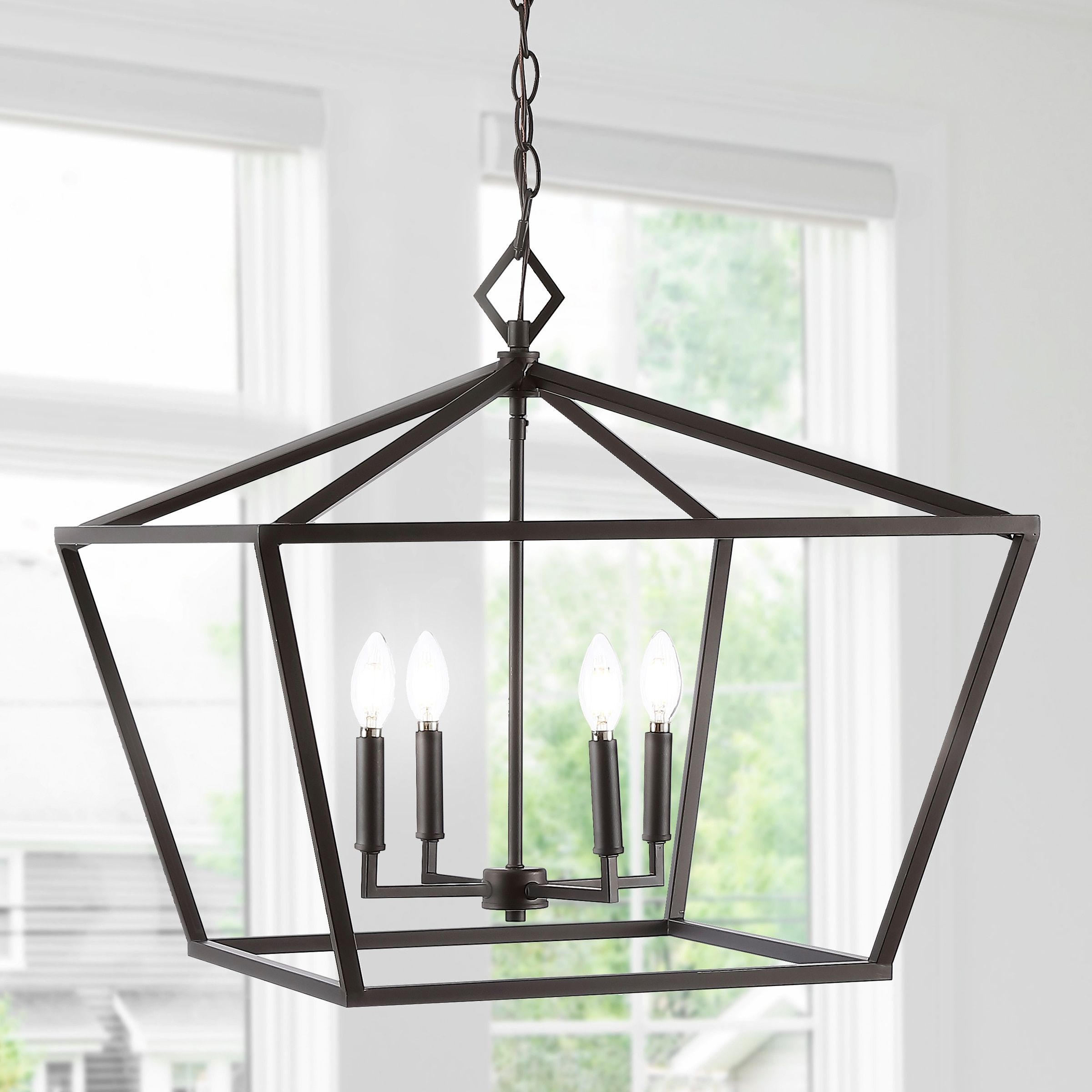 Famous Jonathan Y Gatsby Rustic French Country/cottage 4 Light Brown Farmhouse  Lantern Led Pendant Light In The Pendant Lighting Department At Lowes With Regard To Cottage Lantern Chandeliers (View 9 of 15)
