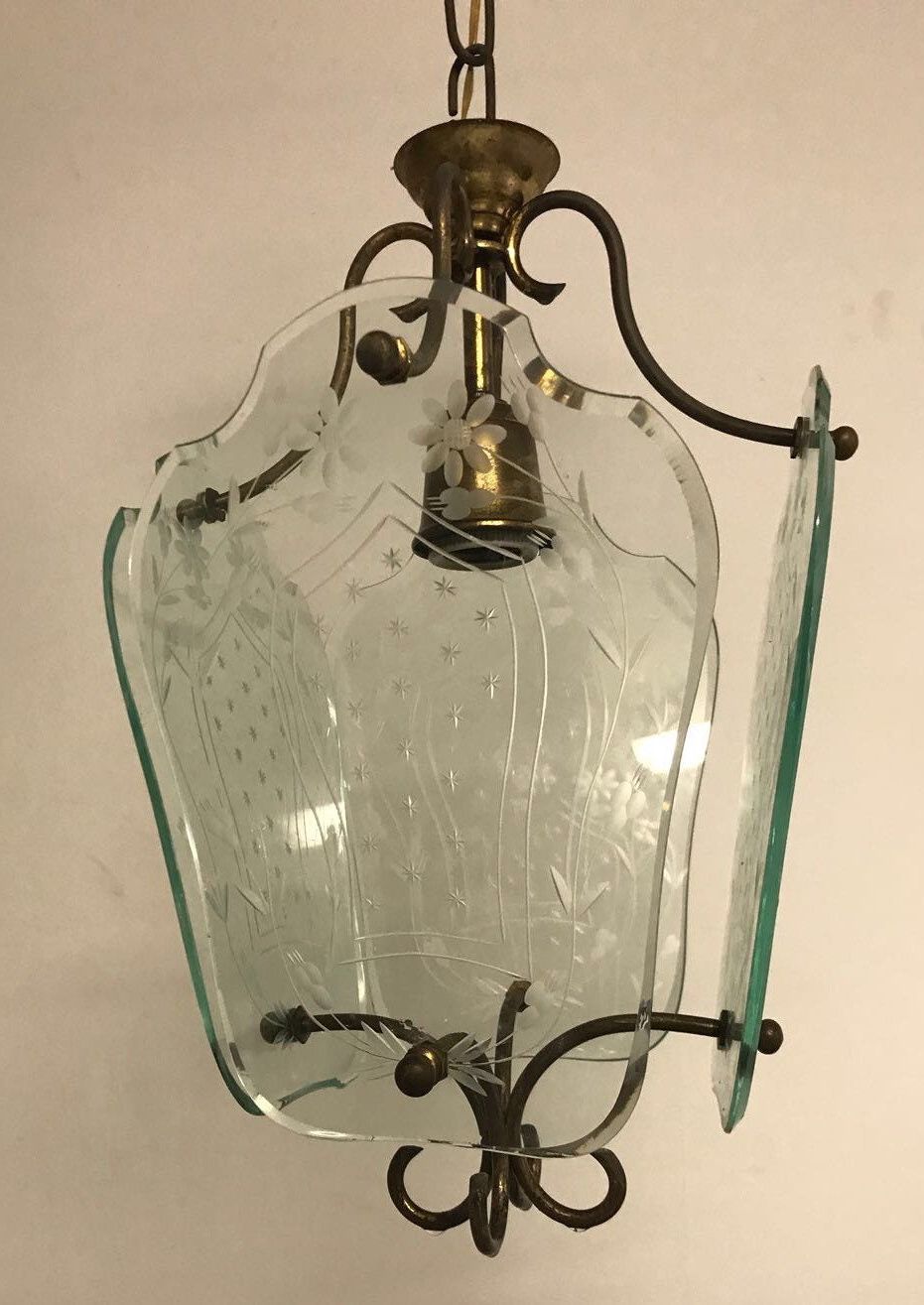 Famous Vintage Lantern Chandelier Pendant Lamp Crystal – Etsy Ireland Intended For Italian Crystal Lantern Chandeliers (View 14 of 15)