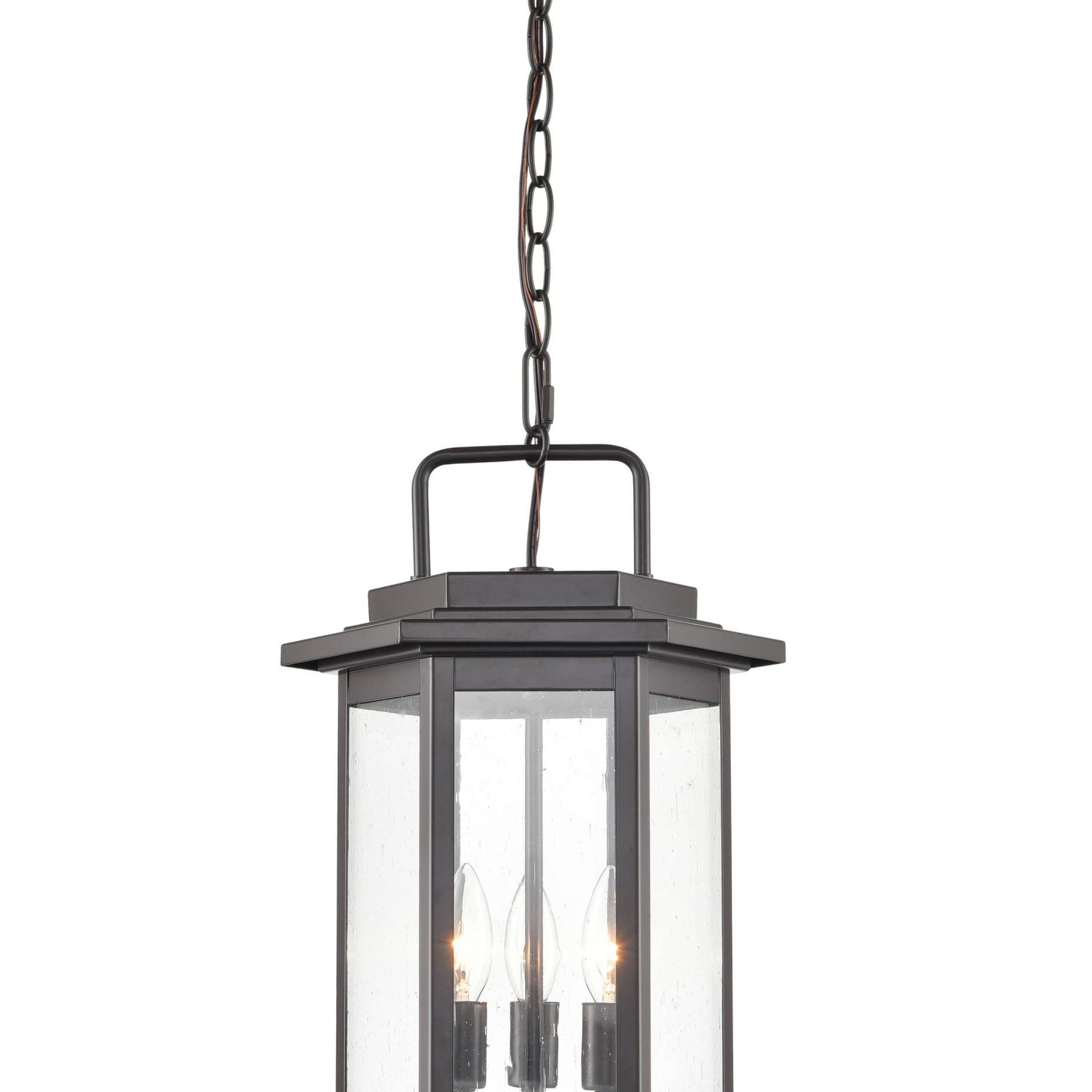 Fashionable Millennium Lighting Ellis 3 Light Powder Coat Bronze Transitional Seeded  Glass Lantern Outdoor Pendant Light In The Pendant Lighting Department At  Lowes In White Powder Coat Lantern Chandeliers (View 9 of 15)