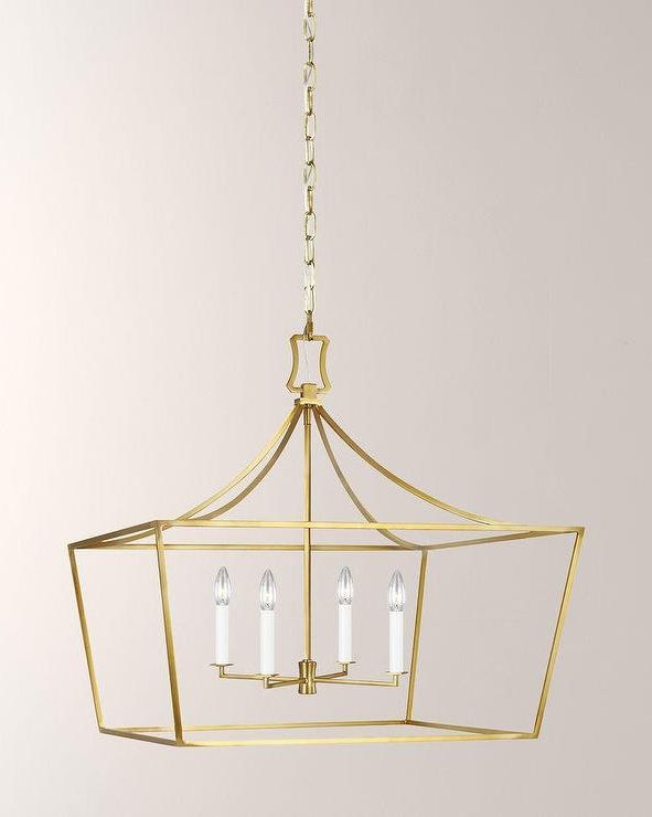 Favorite Southold Curved Brass 4 Light Wide Lantern Chandelier Pertaining To Burnished Brass Lantern Chandeliers (View 8 of 15)