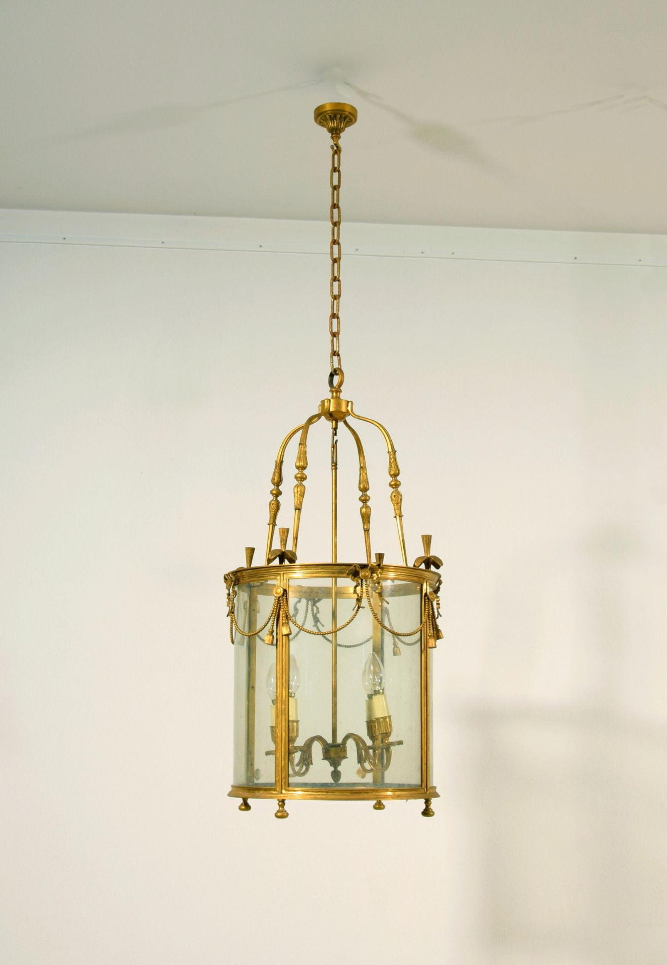 Four Light Gilt Bronze Lantern, France, Early 20th Century – Antique  Chandeliers Inside Current Four Light Lantern Chandeliers (View 1 of 15)