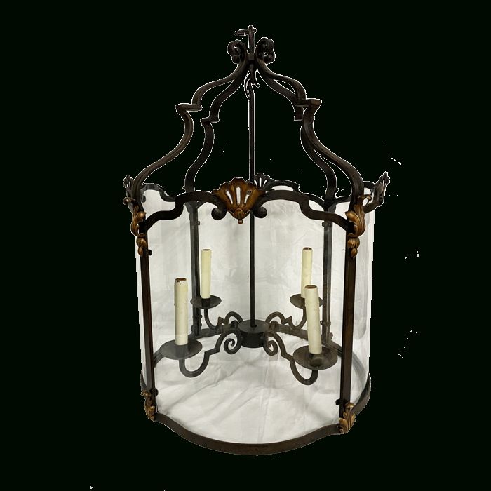 French Iron Lantern Chandeliers With 2019 Large French Vintage Wrought Iron Lantern (View 13 of 15)