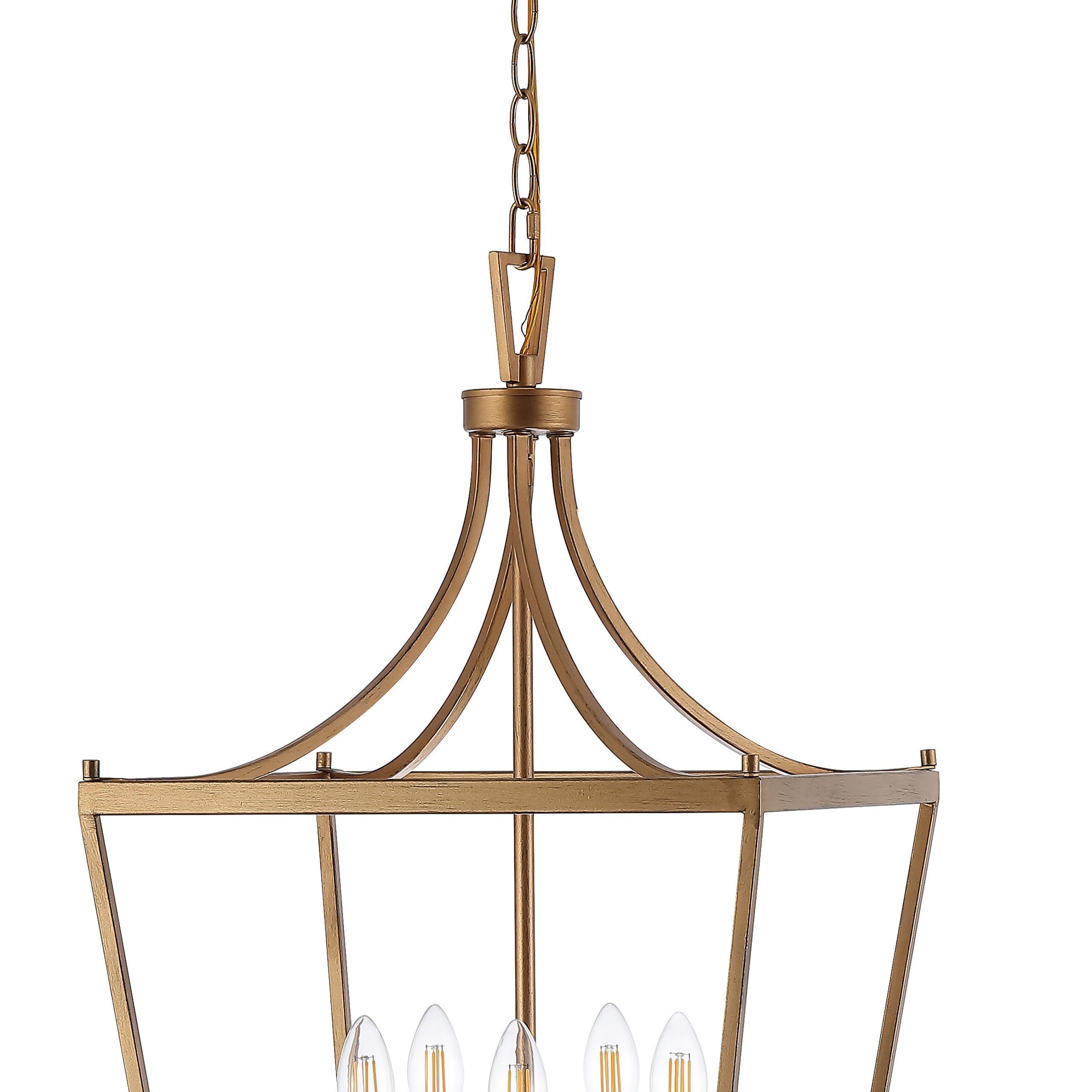 Gild One Light Lantern Chandeliers For Widely Used Ivy Bronx Naranjo 5 – Light Lantern Geometric Chandelier & Reviews (View 8 of 15)
