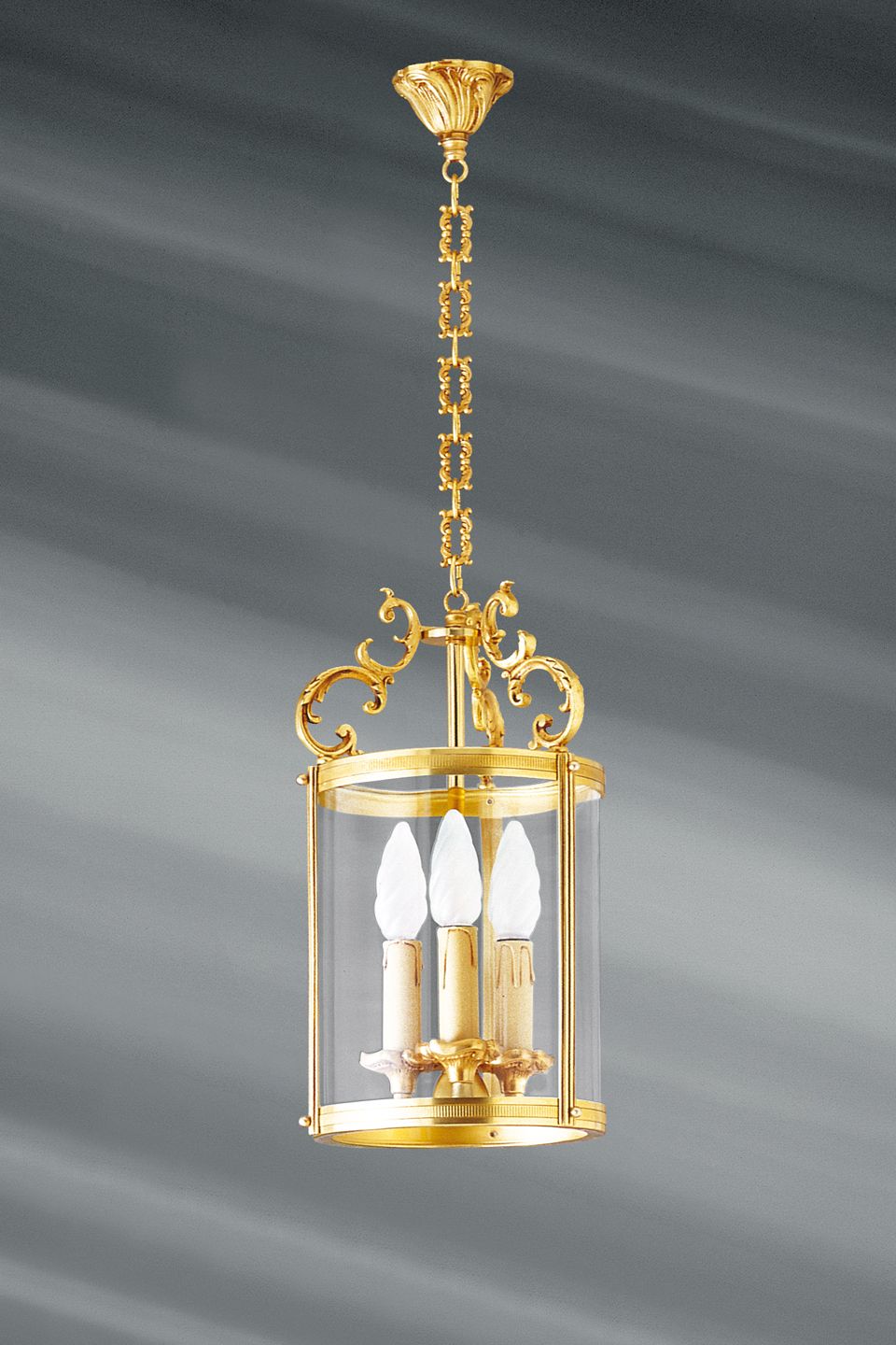 Golden Lantern Louis Xvi Style Solid Bronze And Glass (View 1 of 15)