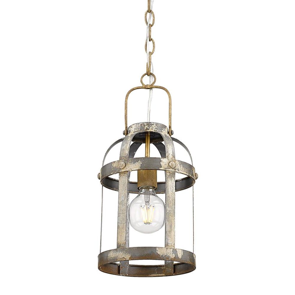 Golden Lighting Bavaria Colonial Steel Farmhouse Bell Mini Pendant Light In  The Pendant Lighting Department At Lowes Pertaining To Latest Cream And Rusty Lantern Chandeliers (View 7 of 15)