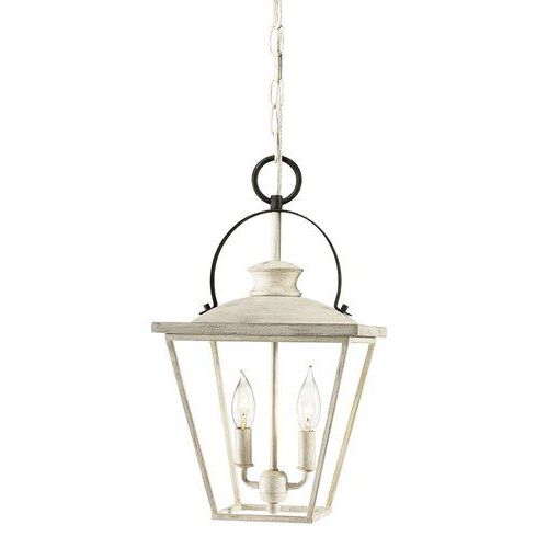 Kichler Arena Cove 2 Light Distressed Antique White And Rust French Country/cottage  Lantern Pendant Light Lowes (View 7 of 15)