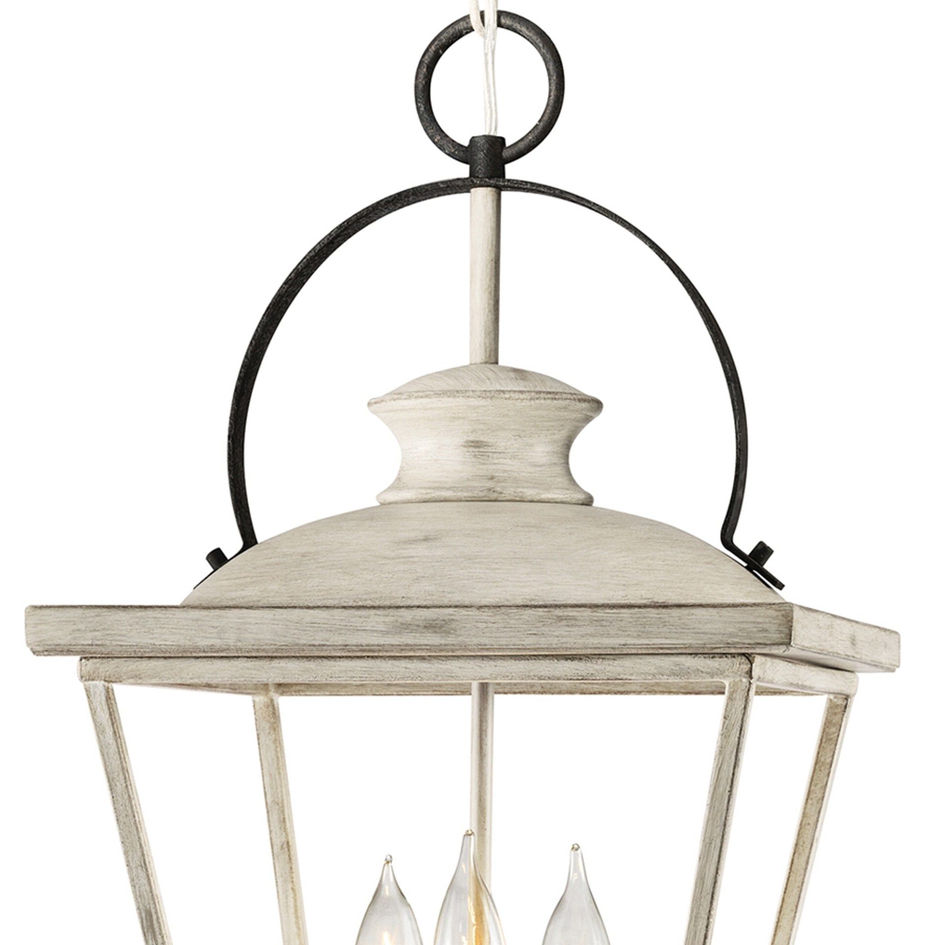 Kichler Arena Cove 3 Light Distressed Antique White And Rust French Country/cottage  Lantern Pendant Light In The Pendant Lighting Department At Lowes For Well Known Cottage White Lantern Chandeliers (View 4 of 15)