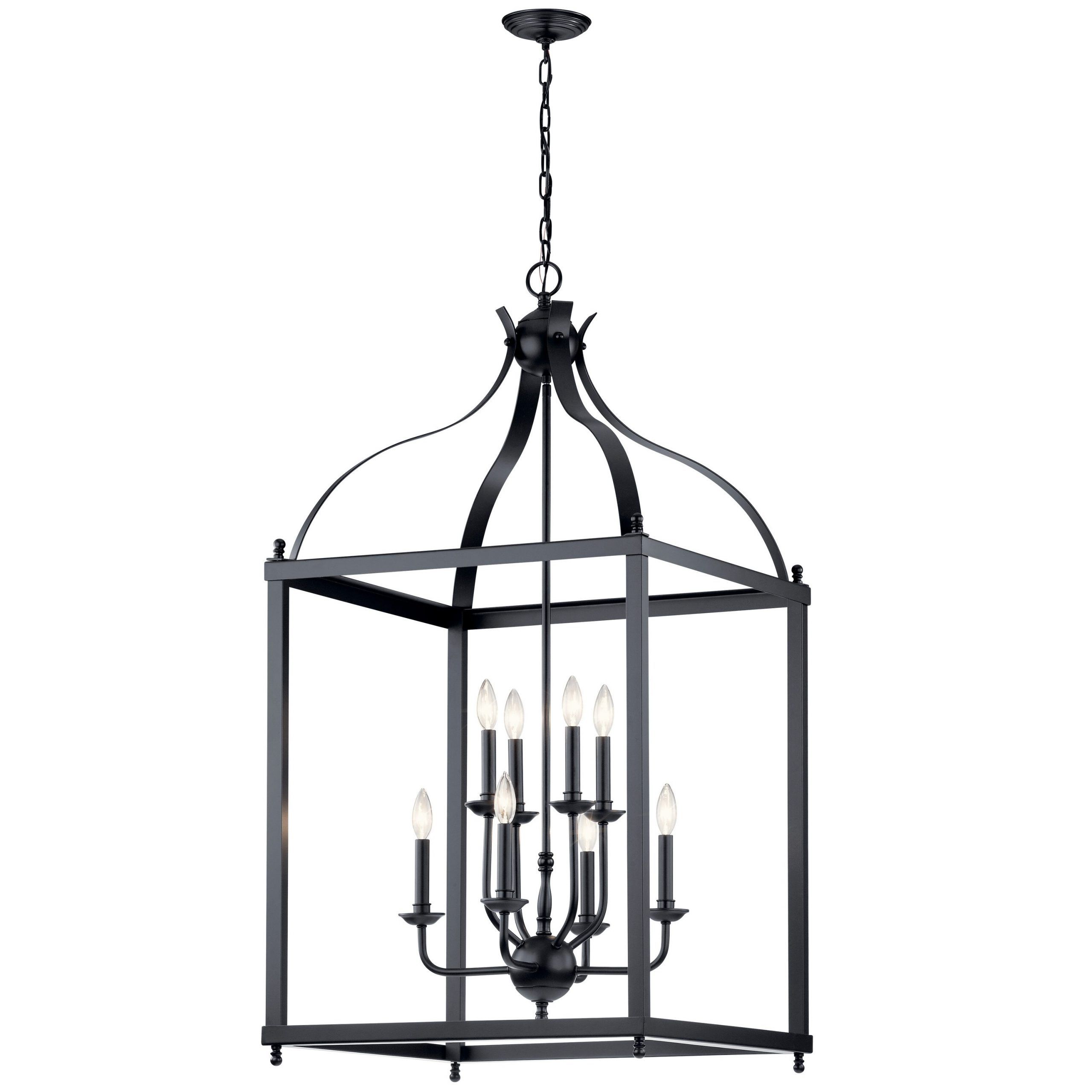 Kichler Larkin 8 Light Black Traditional Lantern Pendant Light In The Pendant  Lighting Department At Lowes For Most Recently Released Eight Light Lantern Chandeliers (View 11 of 15)