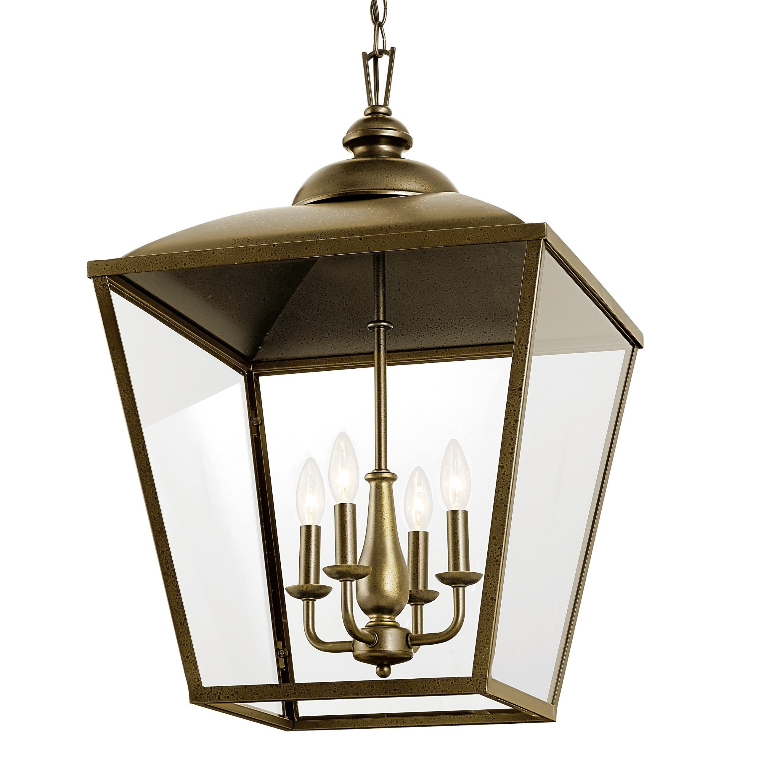 Kichler Lighting Dame 27 Inch 4 Light Foyer Pendant Character Bronze With  Clear Glass – Overstock – 35747082 Pertaining To Favorite 27 Inch Lantern Chandeliers (View 1 of 15)