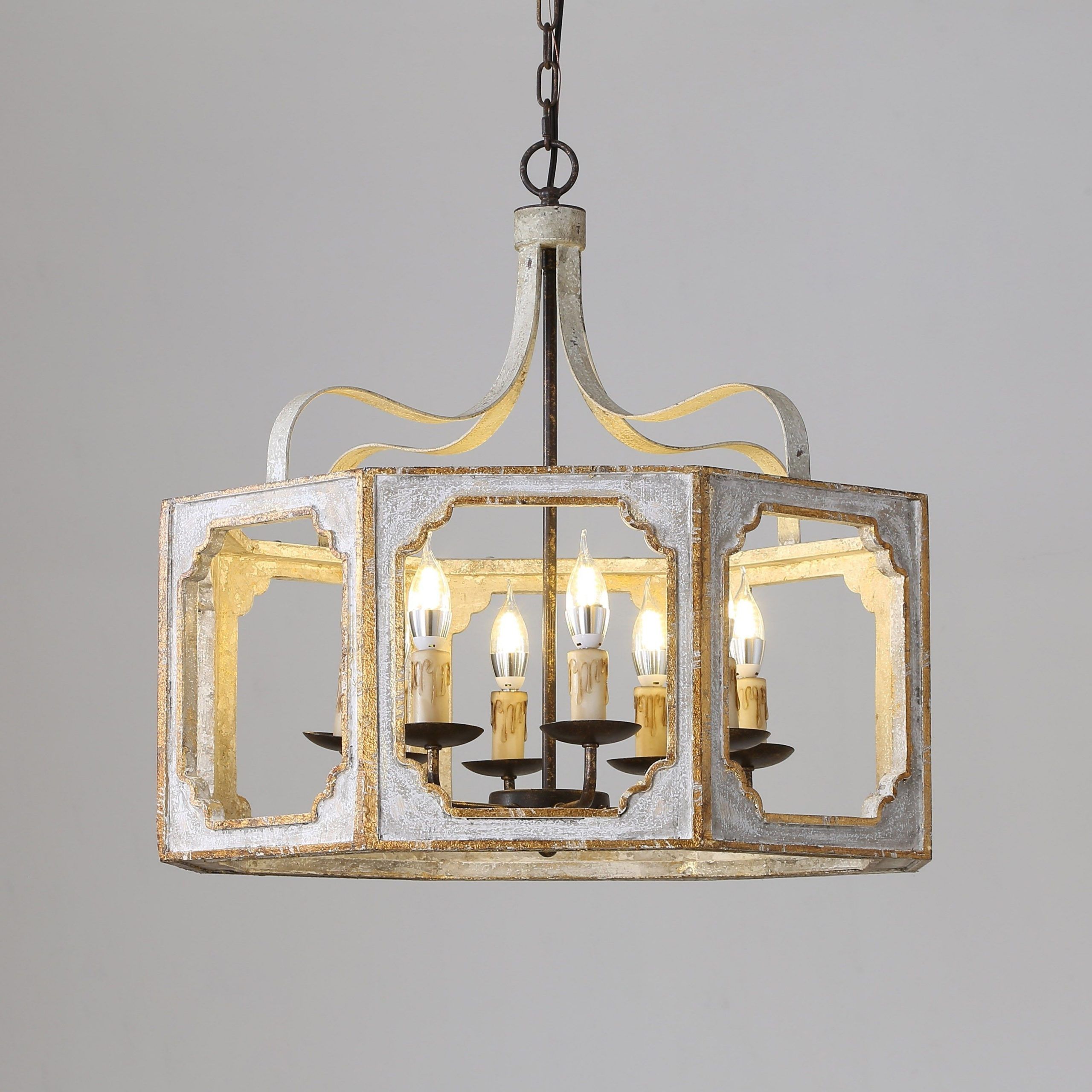 Lantern Chandelier, Gold Ceiling Light, Country Chandelier With Regard To Best And Newest Eight Light Lantern Chandeliers (View 13 of 15)