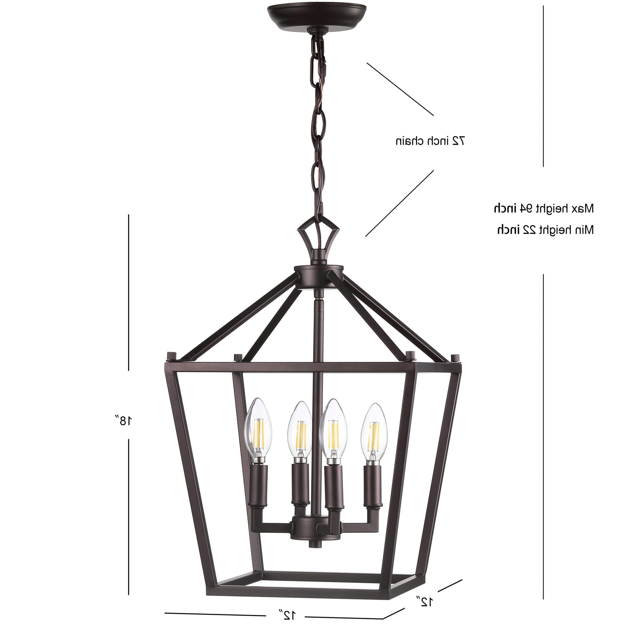 Latest Jonathan Y Pagoda Traditional Transitional 4 Light Oil Rubbed Bronze  Farmhouse Lantern Led Kitchen Island Light In The Pendant Lighting  Department At Lowes With 18 Inch Lantern Chandeliers (View 9 of 15)