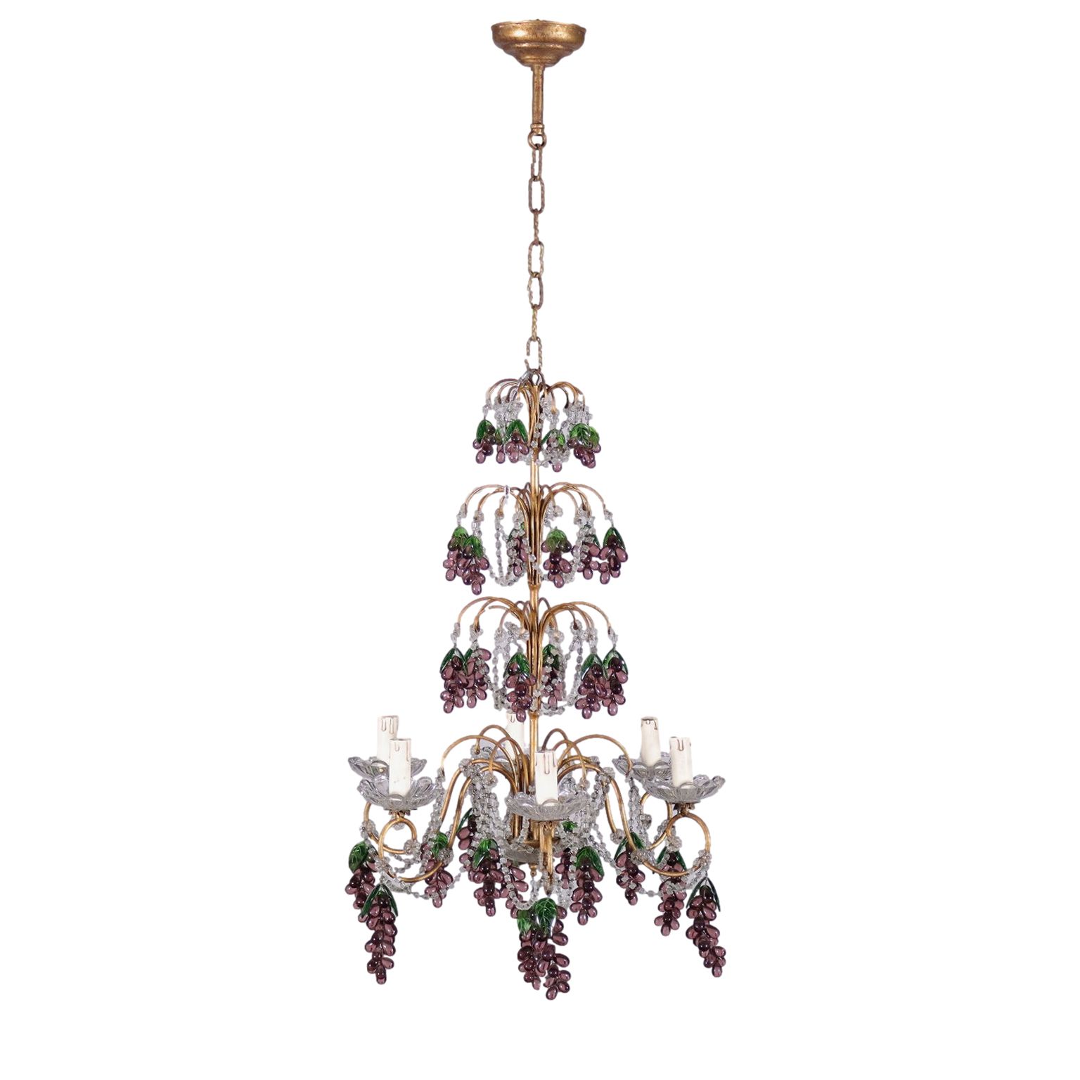 Latest Pearl Bronze Lantern Chandeliers Throughout Chandelier With Vitreous Bunches, Antiques, Chandeliers And Lamps,  Dimanoinmano (View 14 of 15)