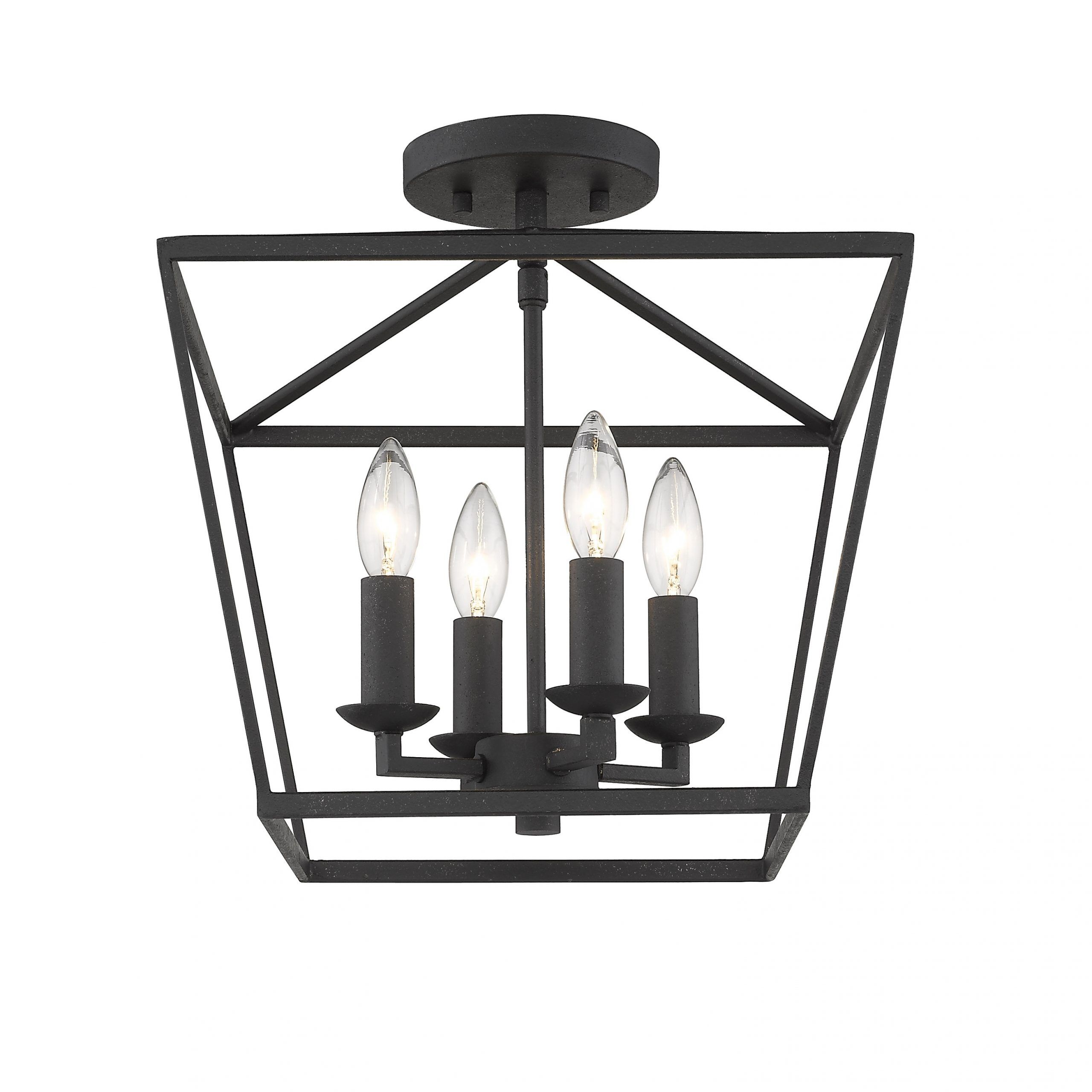 Mini Lantern Chandeliers With Regard To Recent Mini Lantern Ceiling Light And Pendant In Black – Overstock –  (View 12 of 15)