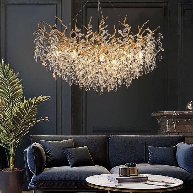 Modern Gold Crystal Chandelier – Luxury Large Lamp – 24 In  (View 6 of 15)