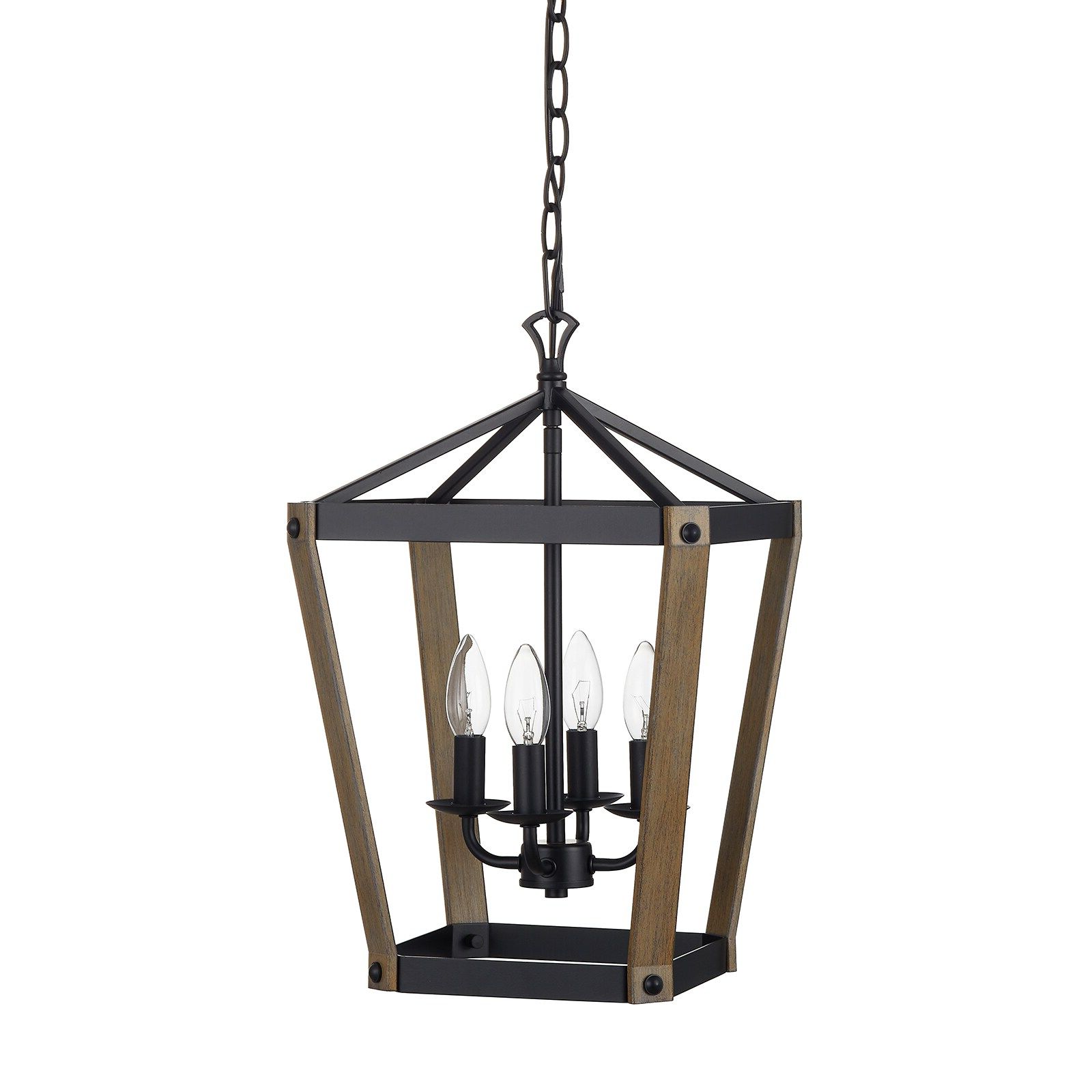 Most Current Kawoti 4 Light Matte Black Traditional Lantern Pendant Light In The Pendant  Lighting Department At Lowes For Blackened Iron Lantern Chandeliers (View 5 of 15)