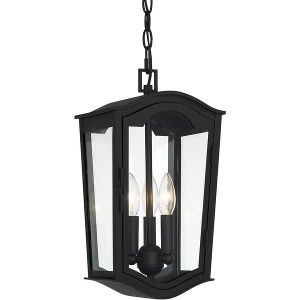 Most Popular Minka Lavery Houghton Hall 3 Light Sand Coal Outdoor Lantern Pendant With  Clear Glass Shades 73204 66 – The Home Depot Inside Sand Black Lantern Chandeliers (View 6 of 15)