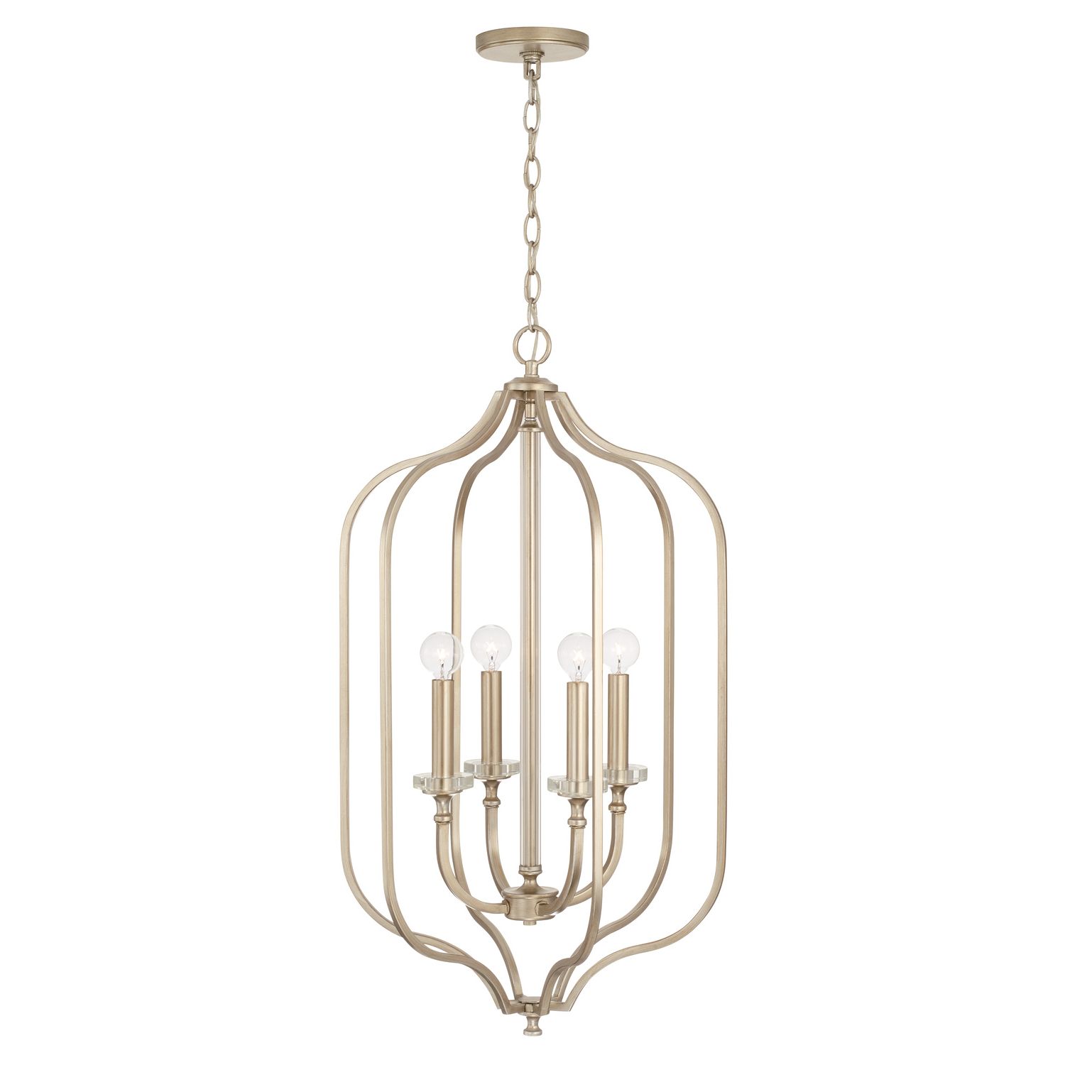 Most Recent Brushed Champagne Lantern Chandeliers Throughout Adele 4 Light Lantern (View 7 of 15)