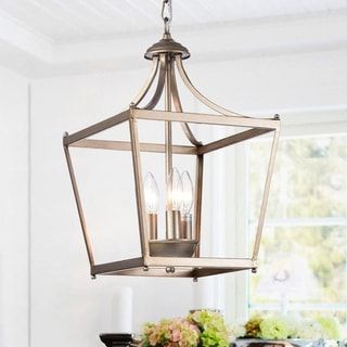 Most Recent Sunsus Oil Brushed Silver 3 Light Lantern Pendant – On Sale – Overstock –  20287327 Pertaining To Brushed Champagne Lantern Chandeliers (View 10 of 15)