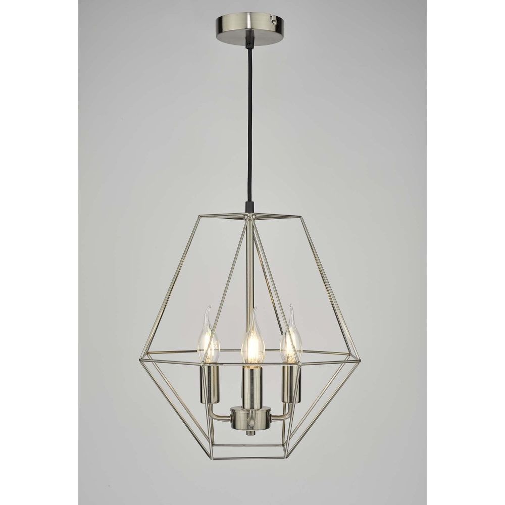 Most Recently Released Satin Nickel Lantern Chandeliers Within Satin Nickel 4 Light Ceiling Pendant Lantern (View 10 of 13)