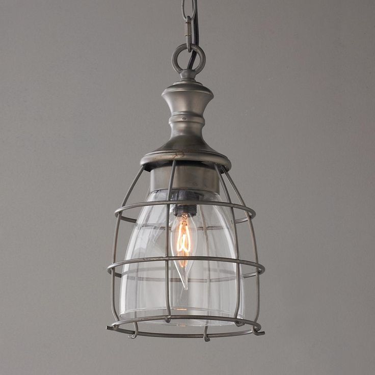 Most Up To Date Cage Metal Shade Lantern Chandeliers In Metal Cage And Open Glass Pendant – Shades Of Light (View 12 of 15)