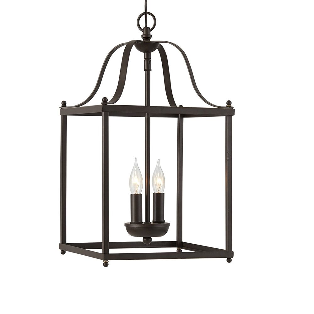 Most Up To Date Cottage Lantern Chandeliers With Regard To Allen + Roth Collinwick 2 Light Specialty Bronze French Country/cottage  Lantern Pendant Light At Lowes (View 5 of 15)
