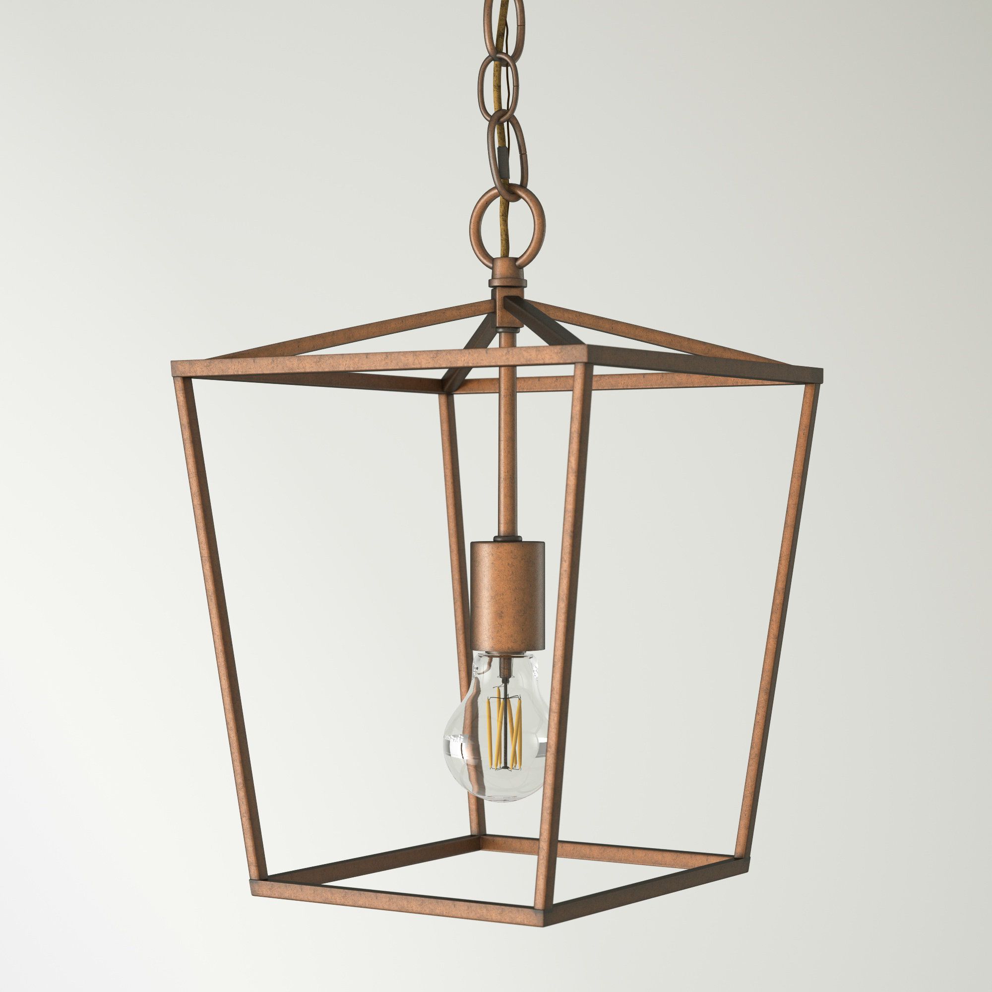 One Light Lantern Chandeliers In Trendy Andover Mills™ Finnick 1 – Light Lantern Geometric Pendant & Reviews (View 1 of 15)