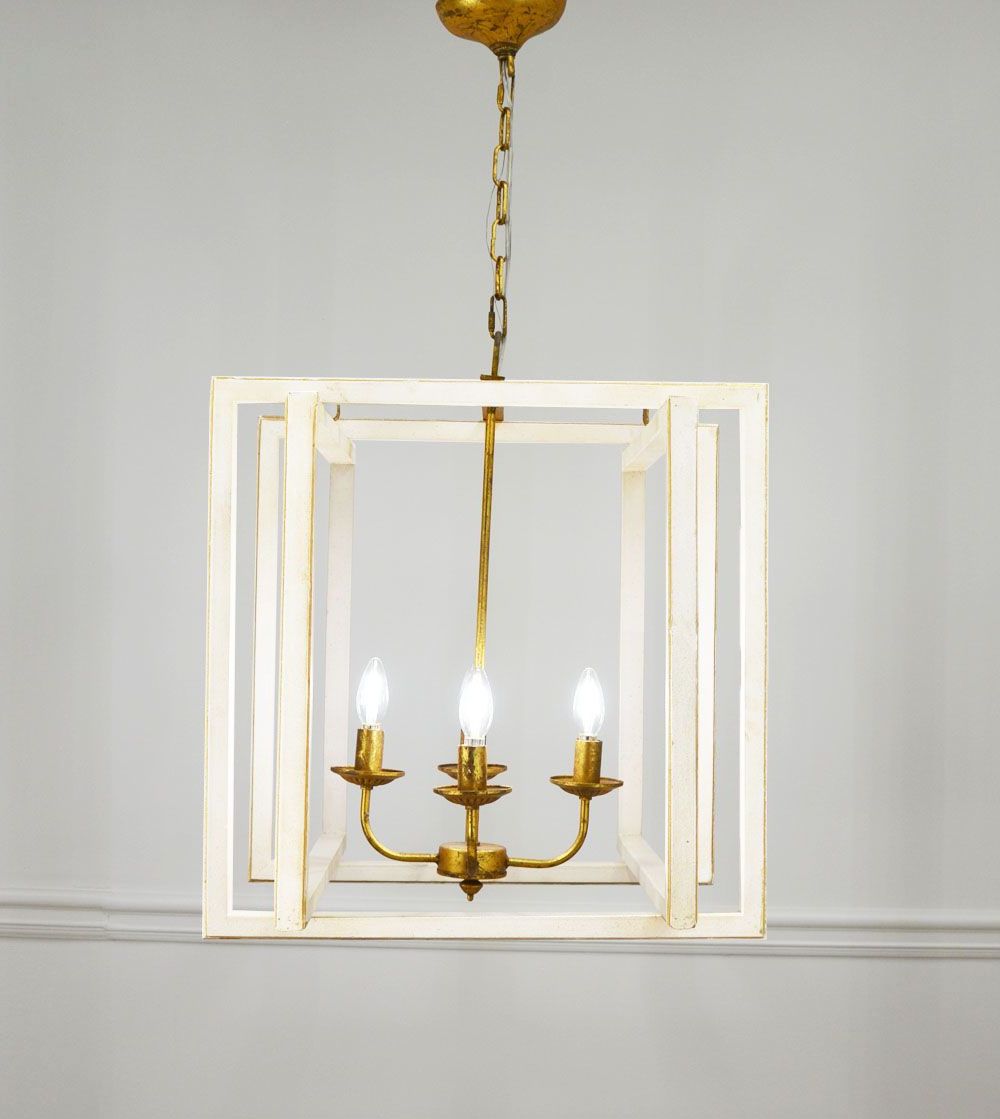 Pendant Light, Pendent Lighting, Gold  Lanterns Throughout White Gold Lantern Chandeliers (View 2 of 15)