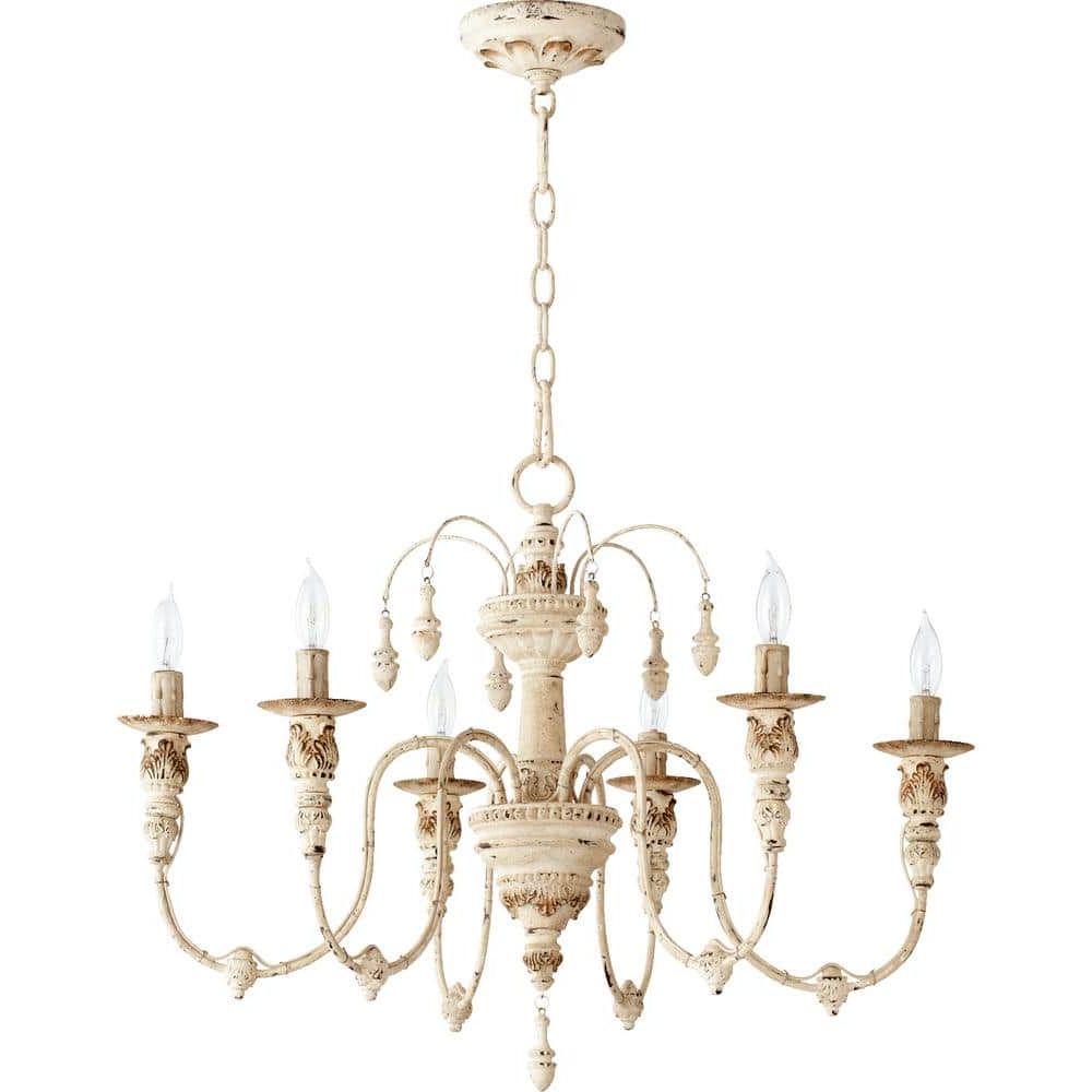 Persian White Lantern Chandeliers Within Well Known Quorum International Salento 6 Light Persian White Chandelier 6316 6 70 –  The Home Depot (View 15 of 15)