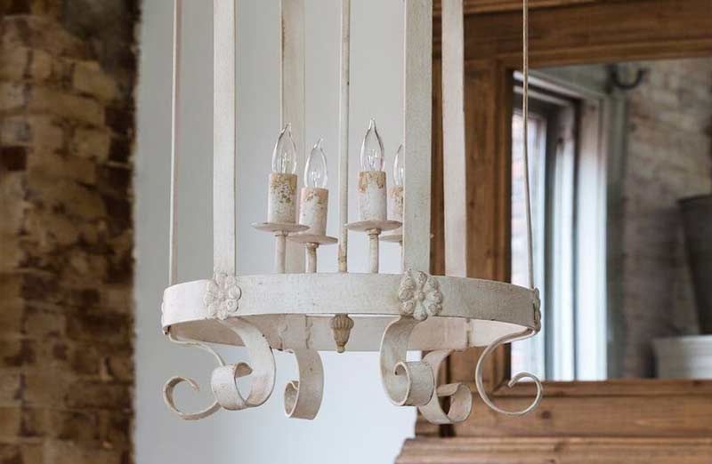 Popular White Distressed Lantern Chandeliers Pertaining To White Distressed Lantern Chandelier – Rustic Chandeliers – Decor Steals (View 5 of 15)