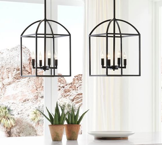 Pottery Barn For Most Popular Forged Iron Lantern Chandeliers (View 11 of 15)