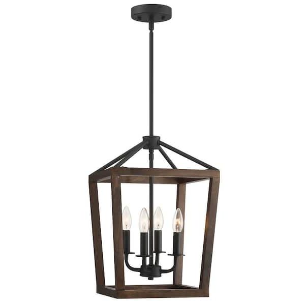 Preferred Pia Ricco 4 Light Matte Black Lantern Pendant 1jay 51214 – The Home Depot With Regard To Black With White Lantern Chandeliers (View 7 of 15)