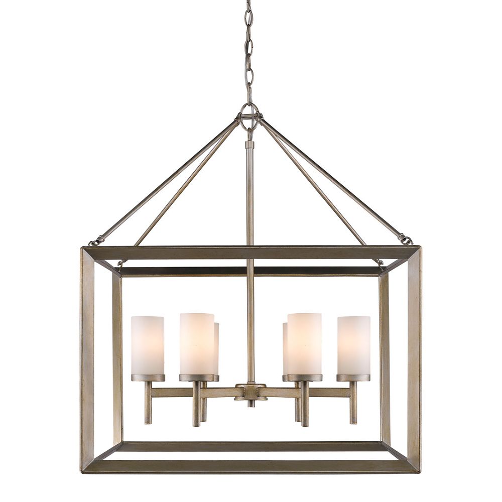 Recent Smyth 6 Light Chandelier (white Gold & Opal Glass) :  (View 11 of 15)