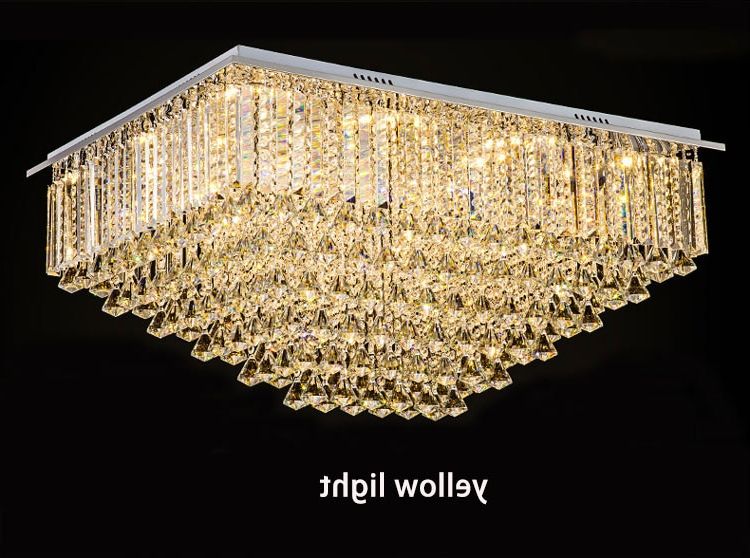 Rosaline Crystals Lantern Chandeliers With Most Recent Modern Crystal Chandelier Lamp Light Rectangular Multilayer Cristal Lantern  Luxury Lightin Fixture With Double Color Led Bulb – Chandeliers – Aliexpress (View 8 of 15)