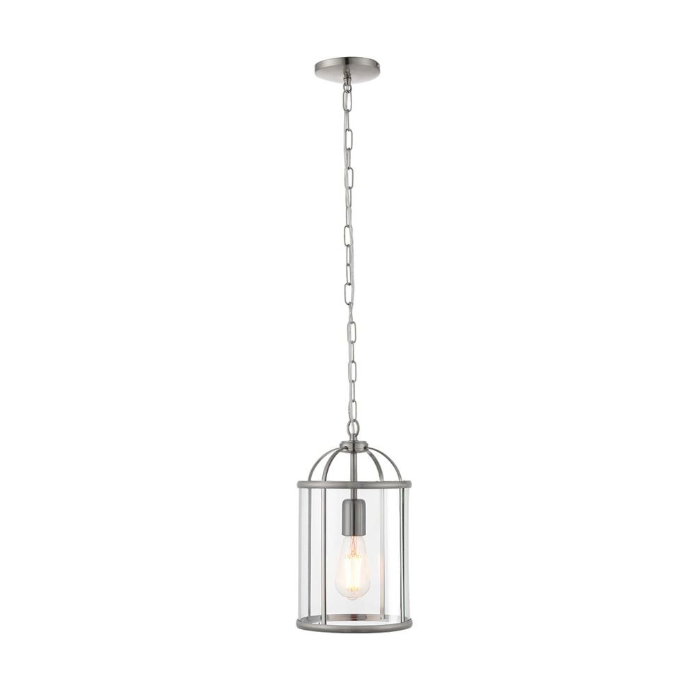 Satin Nickel Lantern Chandeliers Pertaining To Most Current Endon 70323 Lambeth 1 Light Satin Nickel And Glass Lantern Pendant (View 11 of 13)