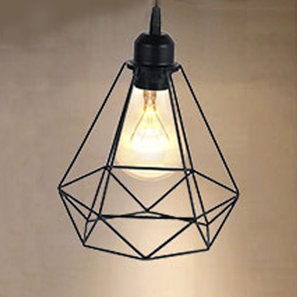 Trendy Cage Metal Shade Lantern Chandeliers Intended For Willstar Metal Pendant Light Shade Ceiling Industrial Geometric Wire Cage  Lampshade Lamp – Walmart (View 14 of 15)
