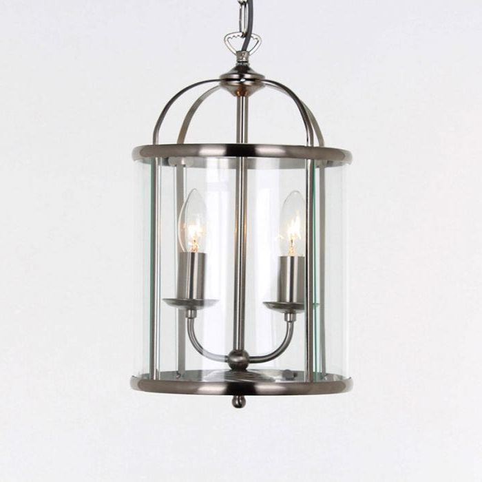 Two Light Lantern Chandeliers Within Well Known Edit Briar 2 Light Lantern Ceiling Pendant – Satin Nickel – Edit Lighting (View 10 of 15)