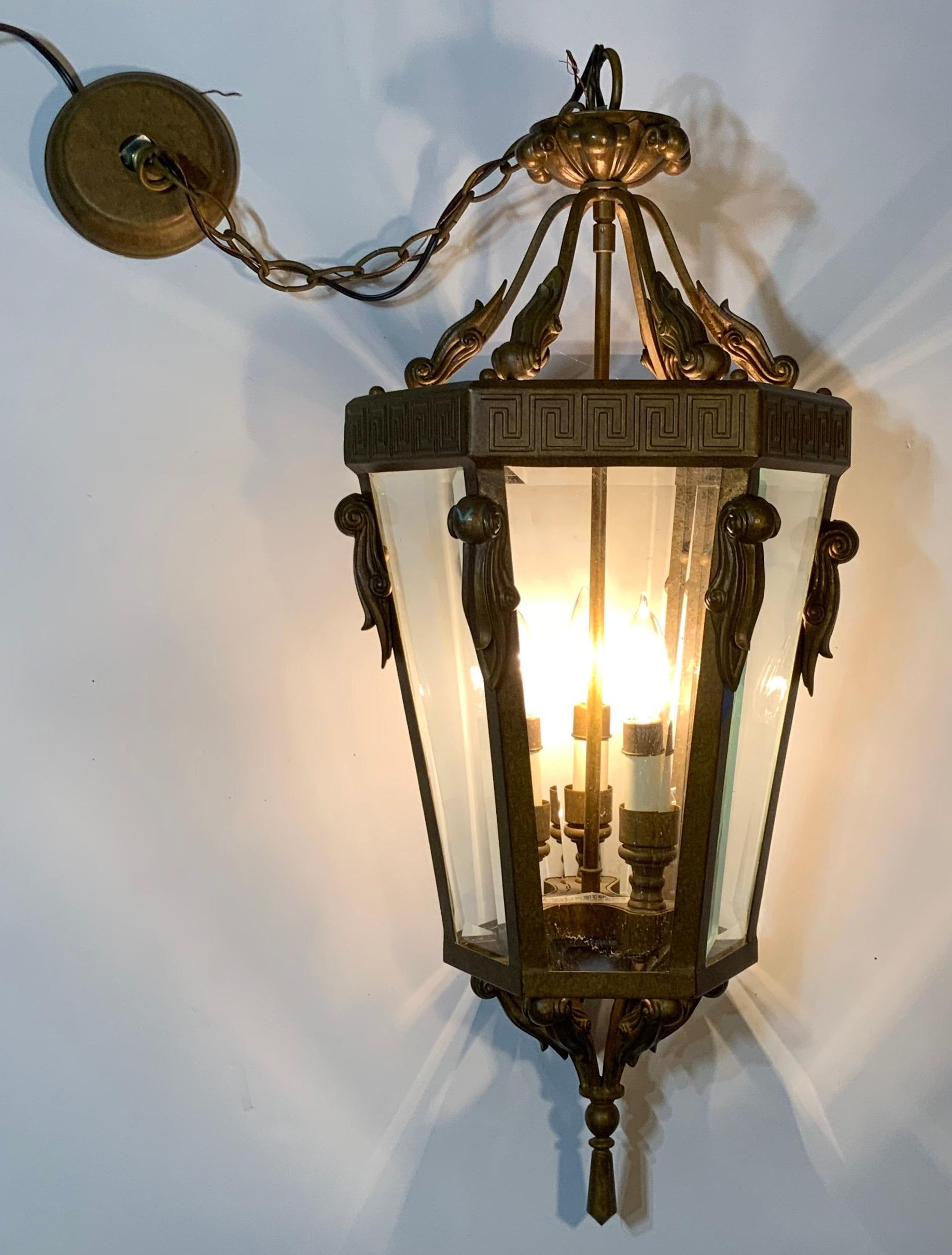 Vintage Six Sides Indoor Elegant Hanging Lantern Chandelier For Sale At  1stdibs Within Most Recently Released Vintage Copper Lantern Chandeliers (View 13 of 15)