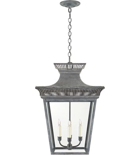 Weathered Zinc Lantern Chandeliers With Most Current Visual Comfort Chc5051wz Cg E. F (View 3 of 15)