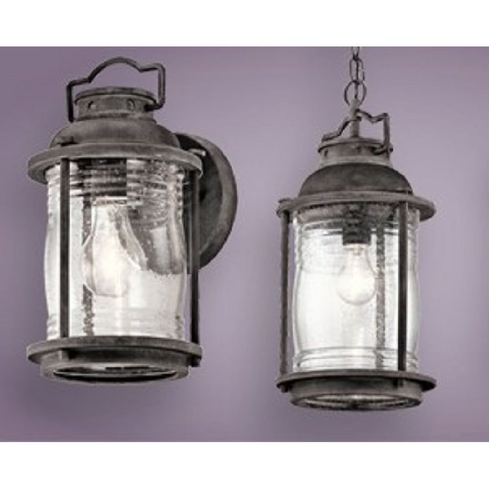 Weathered Zinc Lantern Chandeliers With Regard To Preferred Colonial Style Outdoor Wall Lantern In Weathered Zinc With Seeded Glass (View 12 of 15)