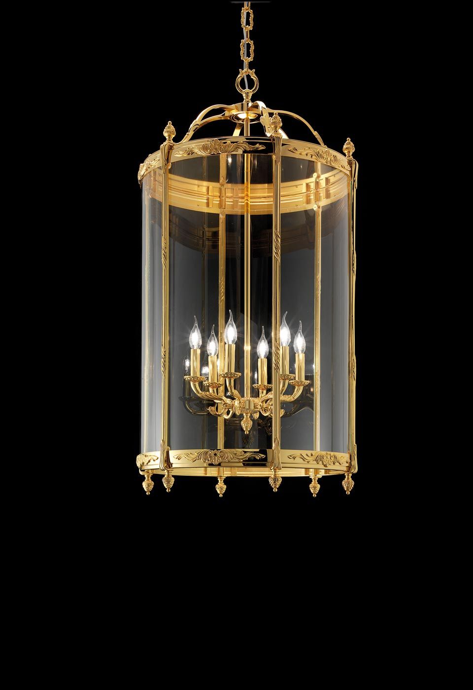 Well Known Brass Lantern Chandeliers In Hanging Lantern Traditional Golden 6 Lights (View 12 of 15)