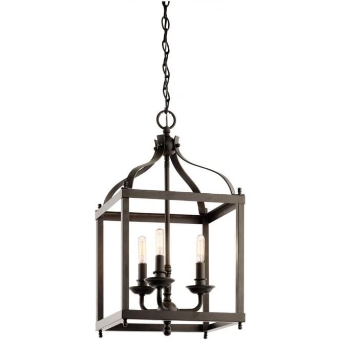 Well Known Bronze Lantern Chandeliers Inside Traditional Square Bronze Lantern Hanging On Long Drop Adjustable Chain (View 1 of 15)